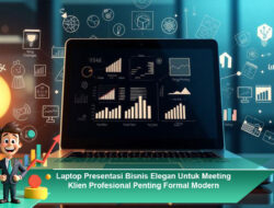 Laptop Presentasi Bisnis Elegan Untuk Meeting Klien Profesional Penting Formal Modern